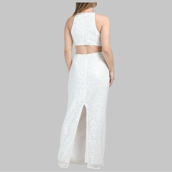 Sachin & Babi Morgan Halter Cut-Out Sequin Slim Maxi Dress - Picture 6 of 16